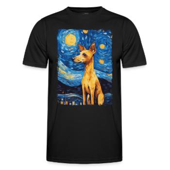 Lévrier italien Nuit étoilée - T-shirt sport Homme - noir - Devant - AI Model Male 178 dark (178cm)