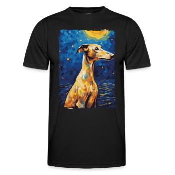 Galgo Espanol Starry Night - Men's Functional T-Shirt - black - Front - AI Model Male 178 dark (178cm)