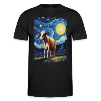 Kuh Starry Night - Männer Funktions-T-Shirt - Schwarz - Vorne - AI Model Male 178 dark (178cm)