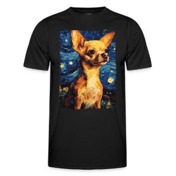 Chihuahua Starry Night - Men's Functional T-Shirt - black - Front - AI Model Male 178 dark (178cm)