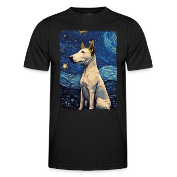 Bullterrier Starry Night - Männer Funktions-T-Shirt - Schwarz - Vorne - AI Model Male 178 dark (178cm)