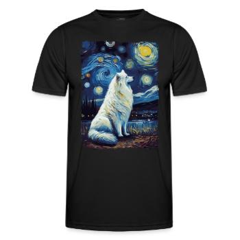 Samoyed Starry Night - Men's Functional T-Shirt - black - Front - AI Model Male 178 dark (178cm)