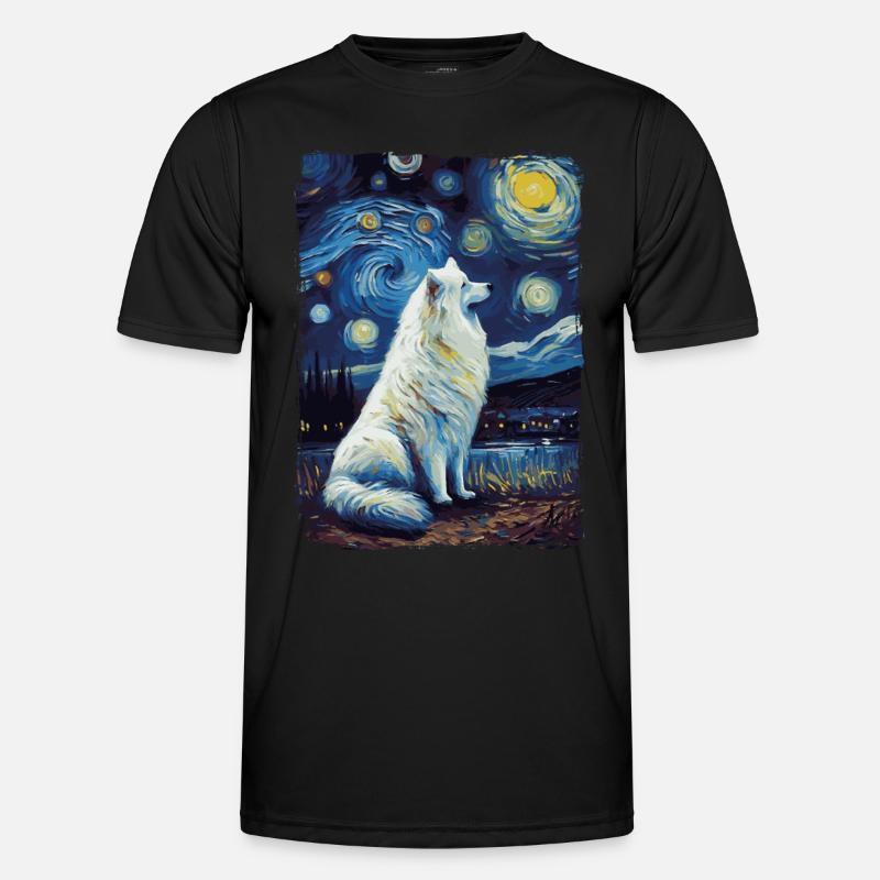 Samoyed Starry Night Männer Funktions-T-Shirt