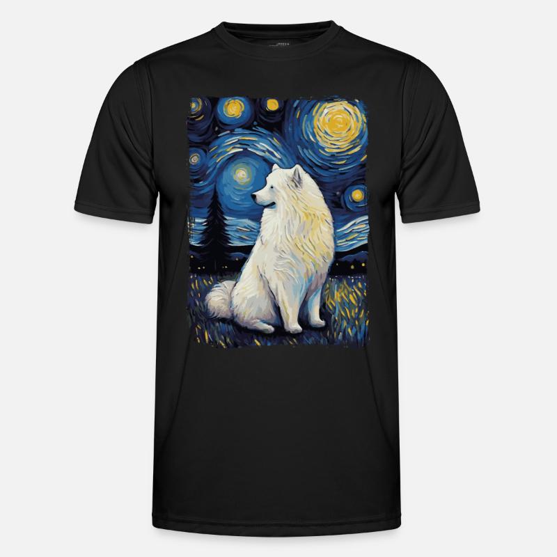 Samoyed Starry Night - Men's Functional T-Shirt - black