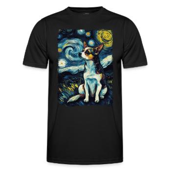 Chihuahua Starry Night - Männer Funktions-T-Shirt - Schwarz - Vorne - AI Model Male 178 dark (178cm)