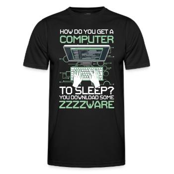 How Do You Get A Computer To Sleep You Download - Männer Funktions-T-Shirt - Schwarz - Vorne - AI Model Male 178 dark (178cm)