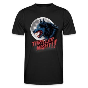 Thriller Nacht der Werwölfe und Mondscheinheulen - Männer Funktions-T-Shirt - Schwarz - Vorne - AI Model Male 178 dark (178cm)