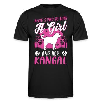 Kangal Girl Anatolian Shepherd Dog - Men's Functional T-Shirt - black - Front - AI Model Male 178 dark (178cm)