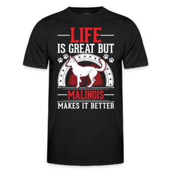 Malinois Gift Belgian Shepherd Dog - Men's Functional T-Shirt - black - Front - AI Model Male 178 dark (178cm)