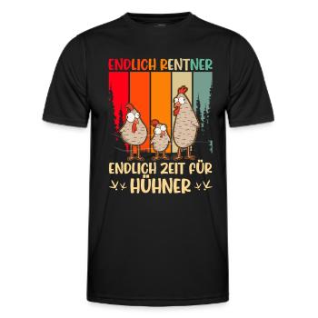 Poulets, Retraités, Poulet, Grand-père, Agriculteur, Poulet - T-shirt sport Homme - noir - Devant - AI Model Male 178 dark (178cm)