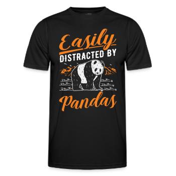 Easily distracted by Pandas - Männer Funktions-T-Shirt - Schwarz - Vorne - AI Model Male 178 dark (178cm)