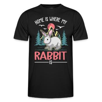 La maison est là où mon lapin est lapin - T-shirt sport Homme - noir - Devant - AI Model Male 178 dark (178cm)