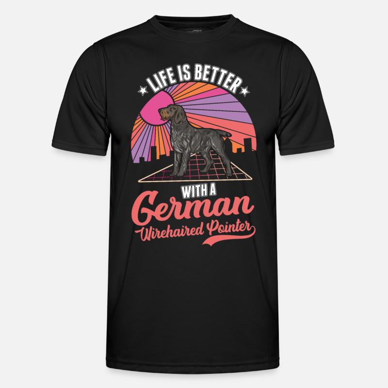 Das Leben ist besser mit einem Deutsch Drahthaar Männer Funktions-T-Shirt
