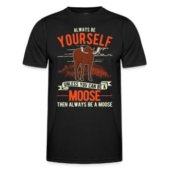 Always Be Yourself Moose Elk Antler Moose - Men's Functional T-Shirt - black - Front - AI Model Male 178 dark (178cm)