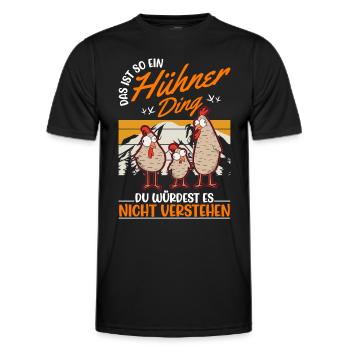 C’est un tel truc de poulet poulet fermier - T-shirt sport Homme - noir - Devant - AI Model Male 178 dark (178cm)