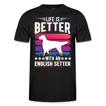La vie est meilleure avec le Setter anglais - T-shirt sport Homme - noir - Devant - AI Model Male 178 dark (178cm)