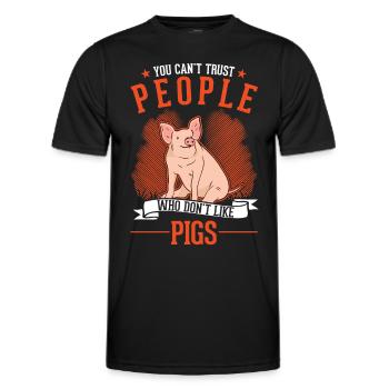 Cadeau de cochons fermier Piggy - T-shirt sport Homme - noir - Devant - AI Model Male 178 dark (178cm)