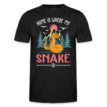 La maison est là où se trouve mon serpent - T-shirt sport Homme - noir - Devant - AI Model Male 178 dark (178cm)