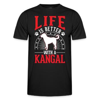 La vie est meilleure avec un Kangal - T-shirt sport Homme - noir - Devant - AI Model Male 178 dark (178cm)