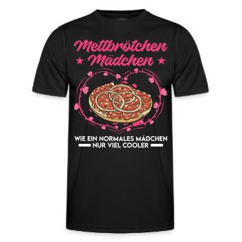 Mettbrötchen Mädchen Mett Hackepeter - T-shirt sport Homme - noir - Devant - AI Model Male 178 dark (178cm)