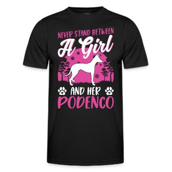 Podenco Girl Lévrier espagnol Ibizan Hound - T-shirt sport Homme - noir - Devant - AI Model Male 178 dark (178cm)