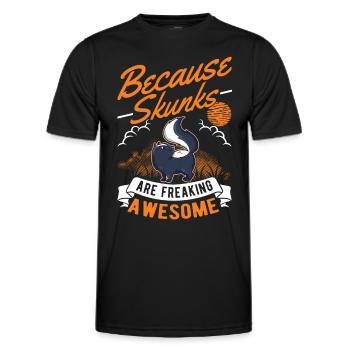 Because Skunks are freaking awesome Skunk - Men's Functional T-Shirt - black - Front - AI Model Male 178 dark (178cm)