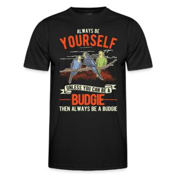 Always be Yourself Budgie Budgie Parakeet - Men's Functional T-Shirt - black - Front - AI Model Male 178 dark (178cm)