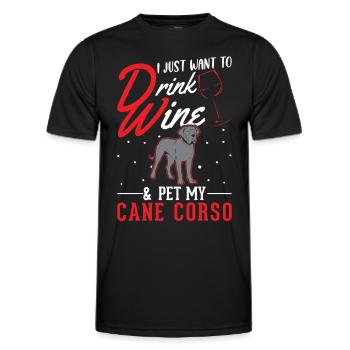 Cane Corso and Wine - Men's Functional T-Shirt - black - Front - AI Model Male 178 dark (178cm)