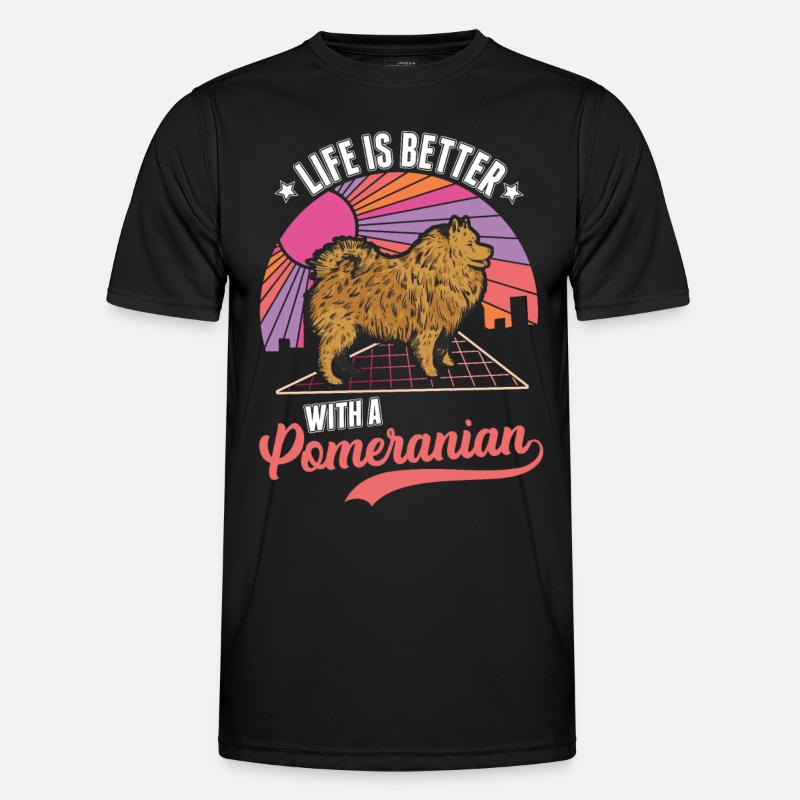 Das Leben ist besser mit einem Zwergspitz - Männer Funktions-T-Shirt - Schwarz