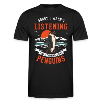 Pinguin Penguin Kaiserpinguin Gelbaugenpinguin - Männer Funktions-T-Shirt - Schwarz - Vorne - AI Model Male 178 dark (178cm)