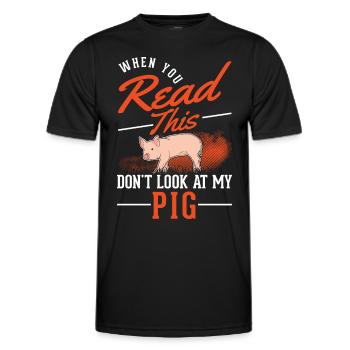 Cadeau de cochons fermier Piggy - T-shirt sport Homme - noir - Devant - AI Model Male 178 dark (178cm)