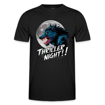 Thriller Nacht der Werwölfe und Mondscheinheulen - Männer Funktions-T-Shirt - Schwarz - Vorne - AI Model Male 178 dark (178cm)