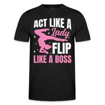 Act Like a Lady Flip - Männer Funktions-T-Shirt - Schwarz - Vorne - AI Model Male 178 dark (178cm)