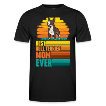 Bull Terrier Maman Bull Terrier miniature - T-shirt sport Homme - noir - Devant - AI Model Male 178 dark (178cm)