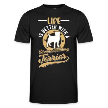 La vie est meilleure avec le terrier de chasse allemand - T-shirt sport Homme - noir - Devant - AI Model Male 178 dark (178cm)