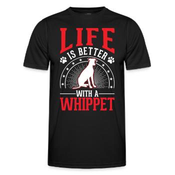 La vie est meilleure avec un whippet - T-shirt sport Homme - noir - Devant - AI Model Male 178 dark (178cm)