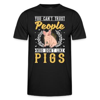 Cadeau de cochons fermier Piggy - T-shirt sport Homme - noir - Devant - AI Model Male 178 dark (178cm)