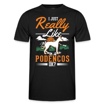 Podenco Ibicenco Ibizian Hound - Men's Functional T-Shirt - black - Front - AI Model Male 178 dark (178cm)