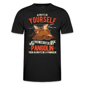 Always be yourself Pangolin Schuppentier - Men's Functional T-Shirt - black - Front - AI Model Male 178 dark (178cm)