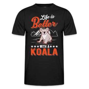 Life is better with a Koala Koala Bear - Men's Functional T-Shirt - black - Front - AI Model Male 178 dark (178cm)