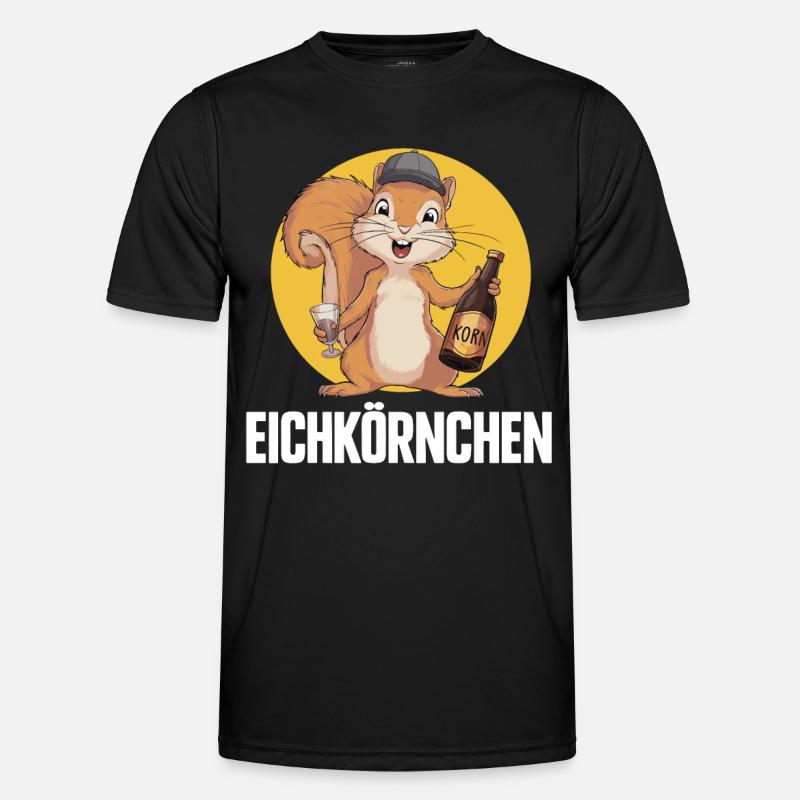 Eichkörnchen Eichhörnchen mit Korn - Männer Funktions-T-Shirt - Schwarz
