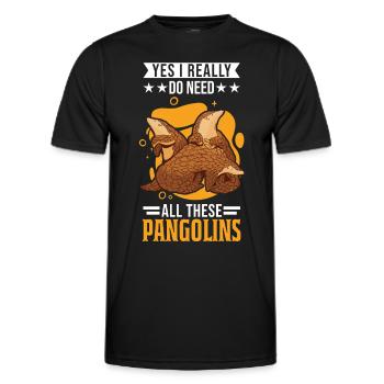 Oui, j’ai vraiment besoin de tous ces pangolins - T-shirt sport Homme - noir - Devant - AI Model Male 178 dark (178cm)