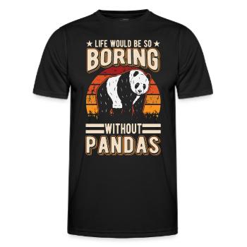 Panda Liebhaber Pandabär Geschenk - Männer Funktions-T-Shirt - Schwarz - Vorne - AI Model Male 178 dark (178cm)