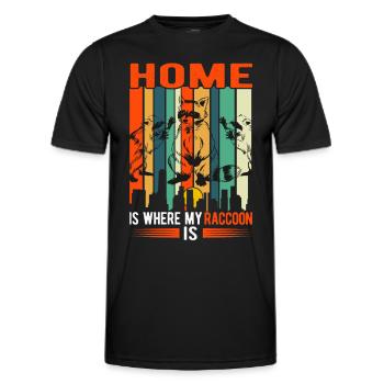 Home is where my raccoon is - Men's Functional T-Shirt - black - Front - AI Model Male 178 dark (178cm)