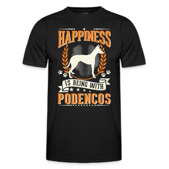 Happiness is being with Podencos - Männer Funktions-T-Shirt - Schwarz - Vorne - AI Model Male 178 dark (178cm)