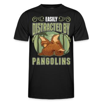 Easily distracted by Pangolins - Men's Functional T-Shirt - black - Front - AI Model Male 178 dark (178cm)