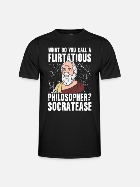Flirtatious Philosopher Socratease - Männer Funktions-T-Shirt - Schwarz