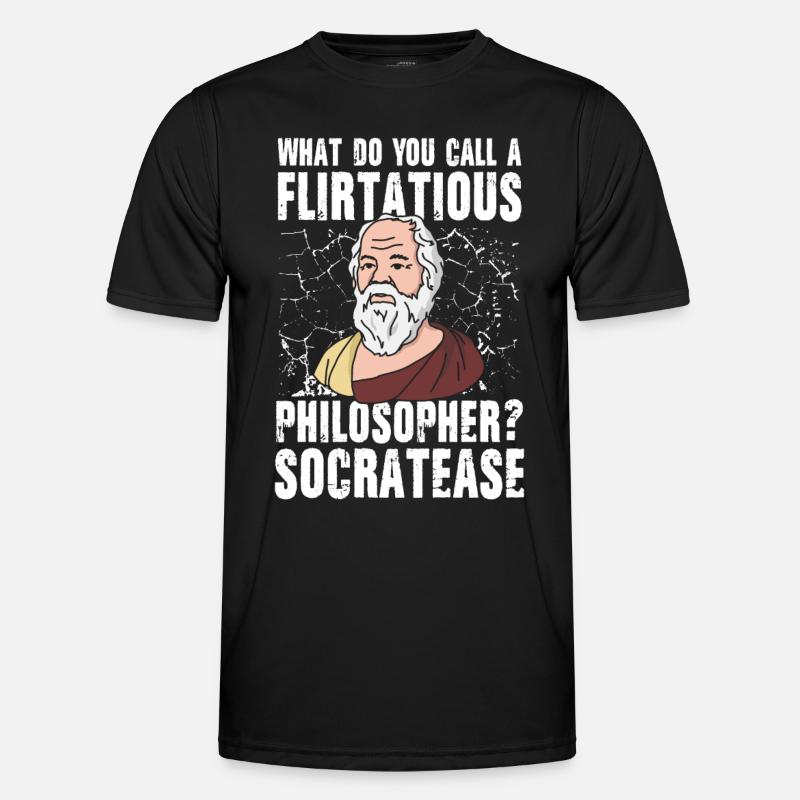 Flirtatious Philosopher Socratease - Männer Funktions-T-Shirt - Schwarz