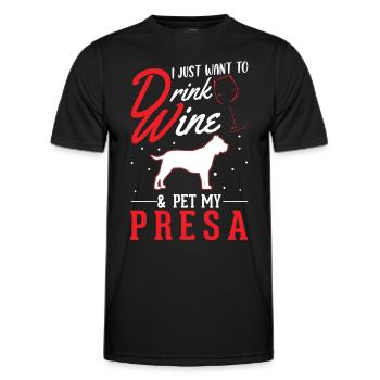 Presa Canario und Wein Dogo Canario - Männer Funktions-T-Shirt - Schwarz - Vorne - AI Model Male 178 dark (178cm)