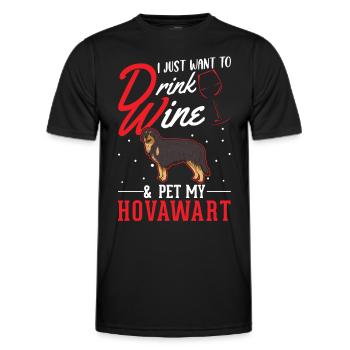 Hovawart et le vin - T-shirt sport Homme - noir - Devant - AI Model Male 178 dark (178cm)